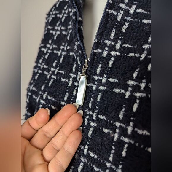 Dana Buchman Blazer Fitted Women's Jacket collar tweed wool zip up size 2 - Picture 5 of 10